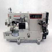 Промышленная плоскошовная машина с дозирующим устройством и правым ножом BRUCE BRC P5-D-05CBx356 для вшивания резинки и подрезкой края материала